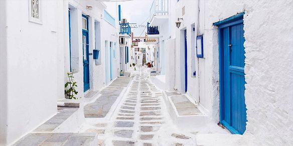 Passeio noturno a pé em Mykonos