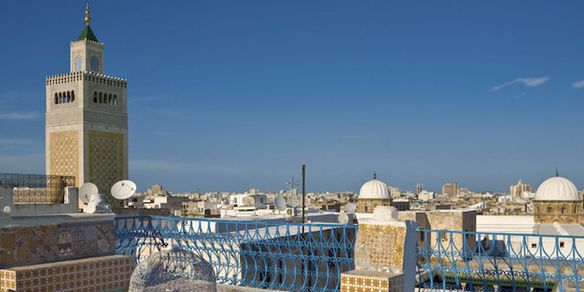 Panorâmica de Cartago, os Souqs, a Medina e Sidi Bou Said